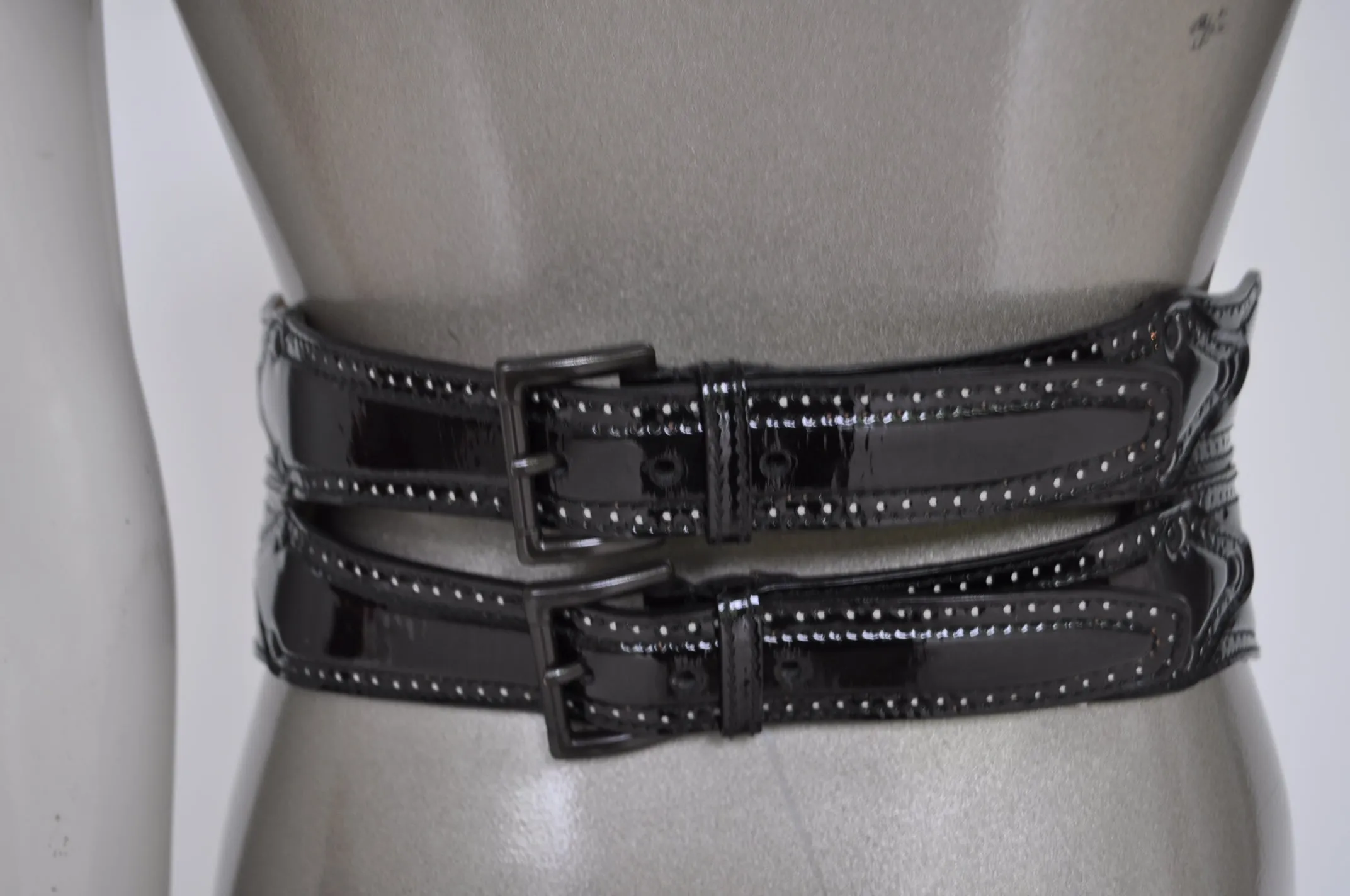 Alaia corset belt 1991 patent leather