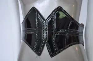 Alaia corset belt 1991 patent leather