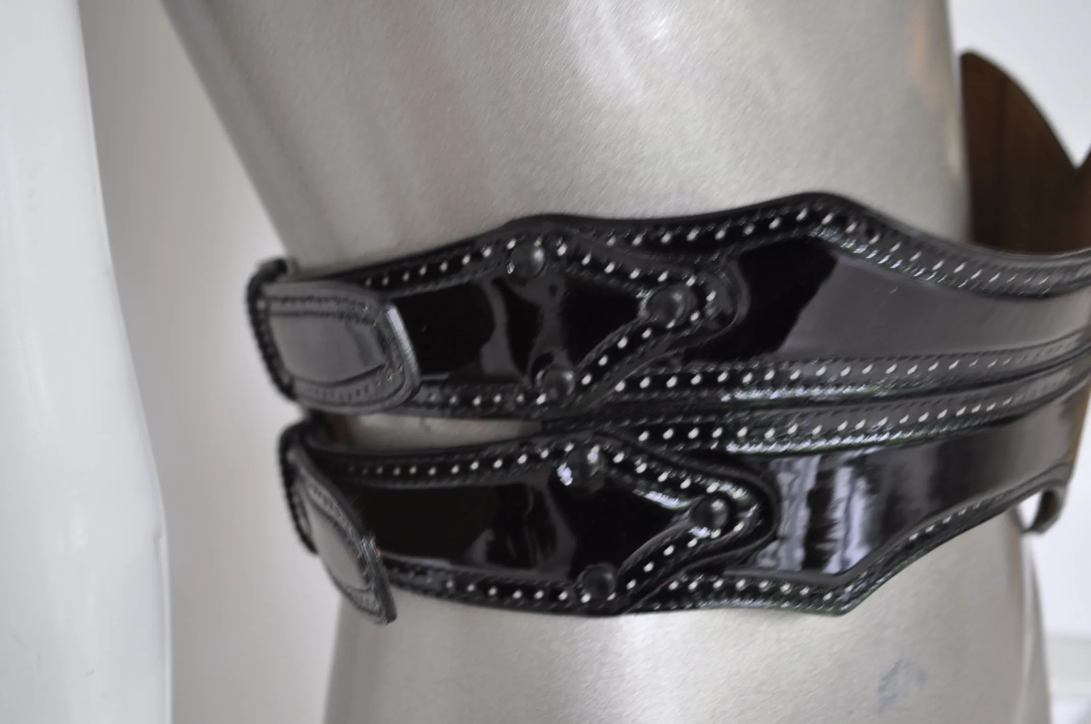 Alaia corset belt 1991 patent leather