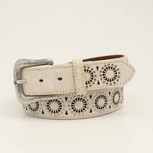 Ariat Crackled White Sunburst Belt for Women