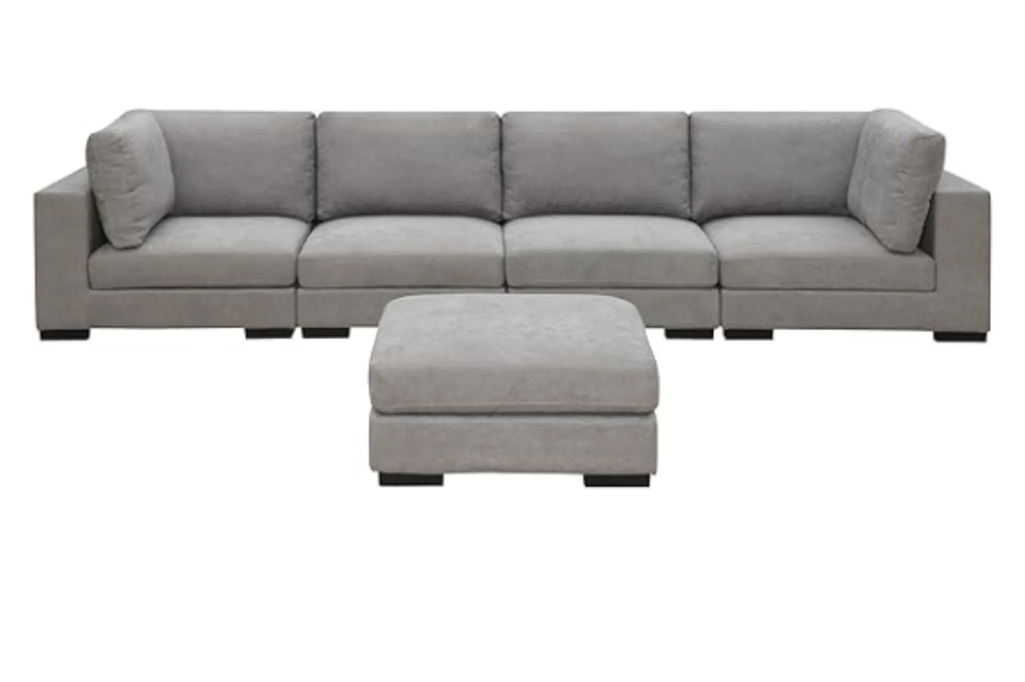 Arina Fabric Sofa With Ottoman for Living Room - Grey