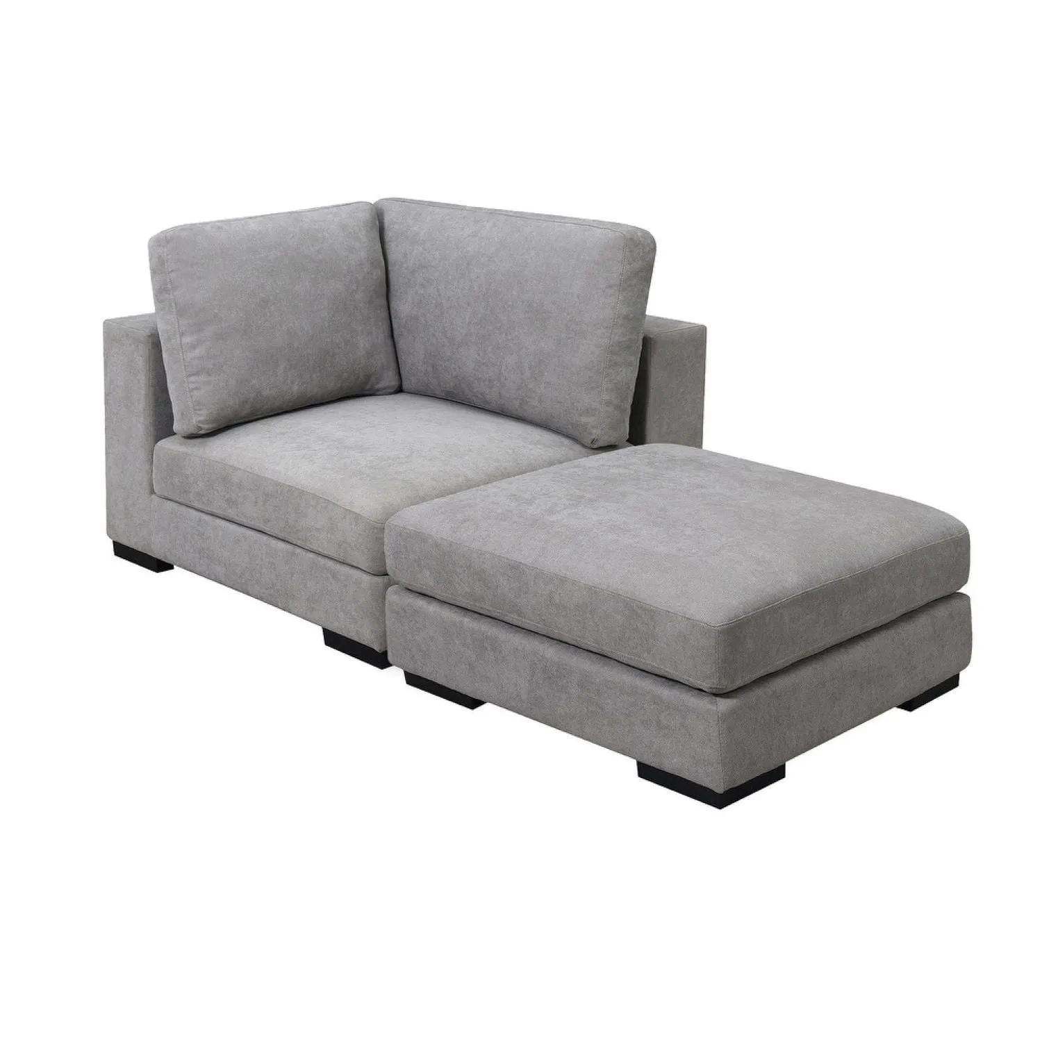 Arina Fabric Sofa With Ottoman for Living Room - Grey