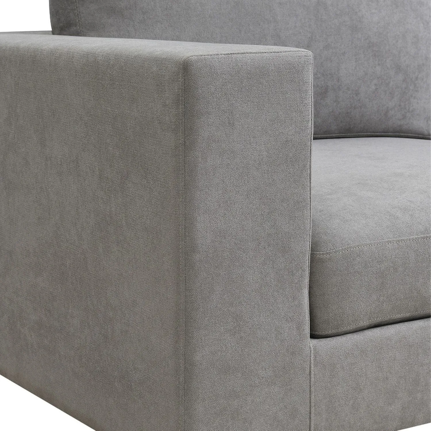 Arina Fabric Sofa With Ottoman for Living Room - Grey