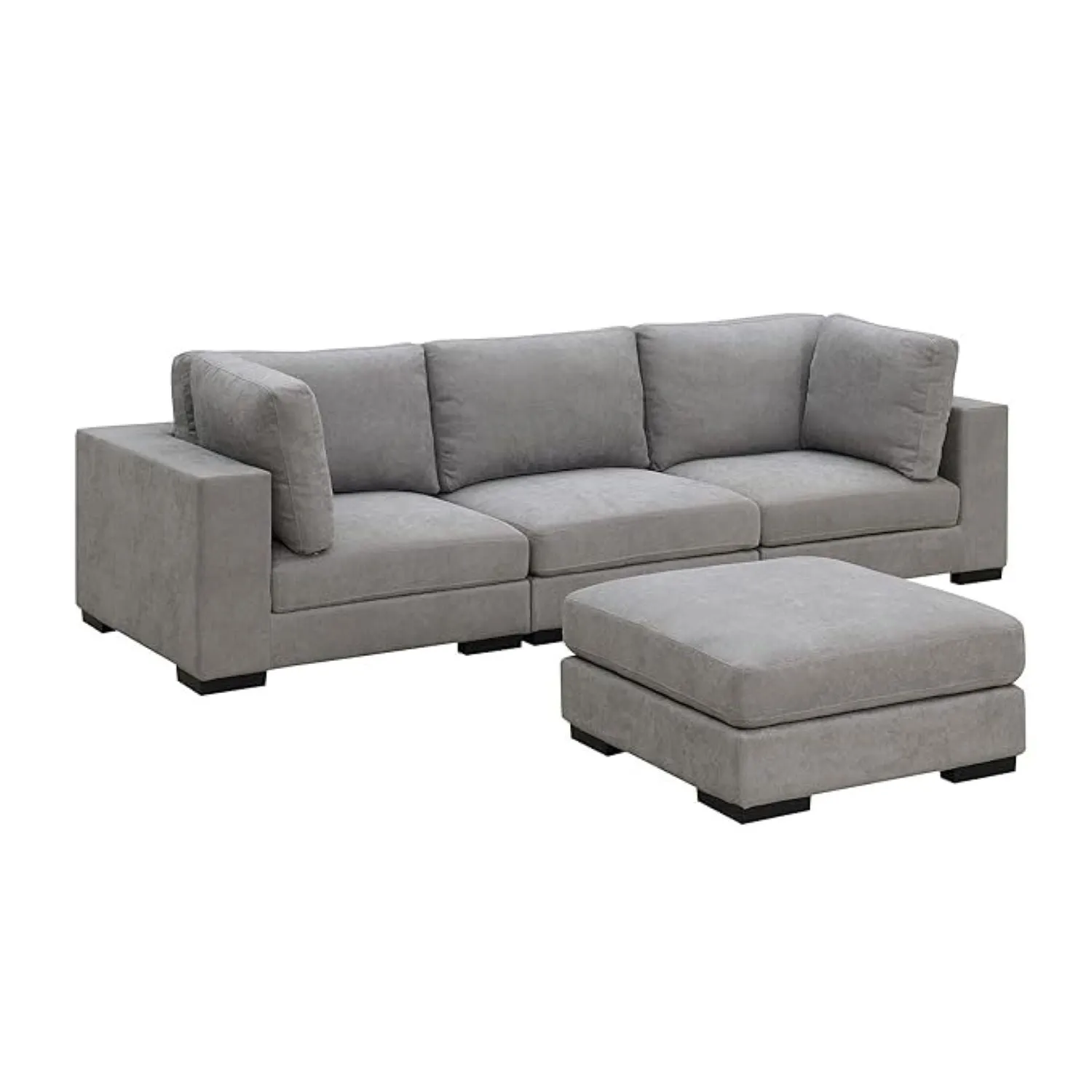 Arina Fabric Sofa With Ottoman for Living Room - Grey