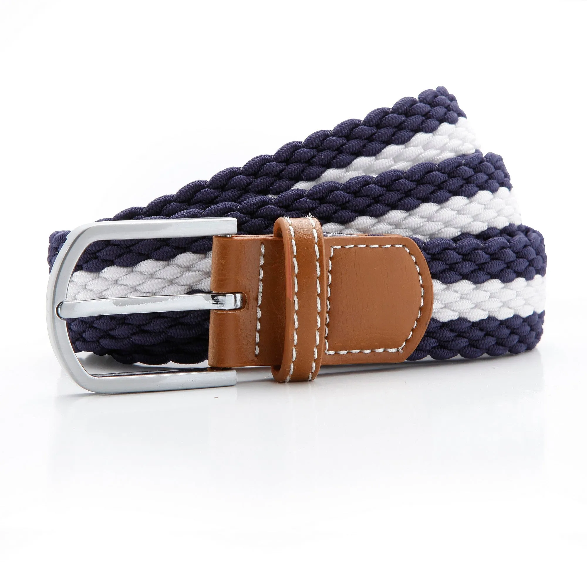 Asquith & Fox Mens Two Colour Stripe Braid Stretch Belt