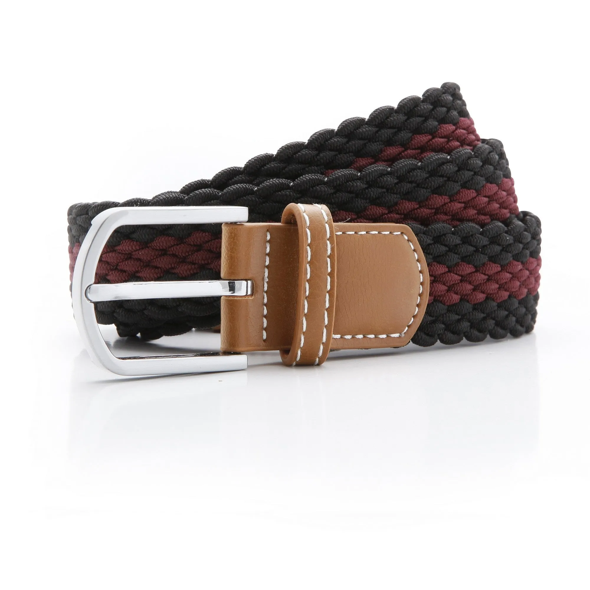 Asquith & Fox Mens Two Colour Stripe Braid Stretch Belt