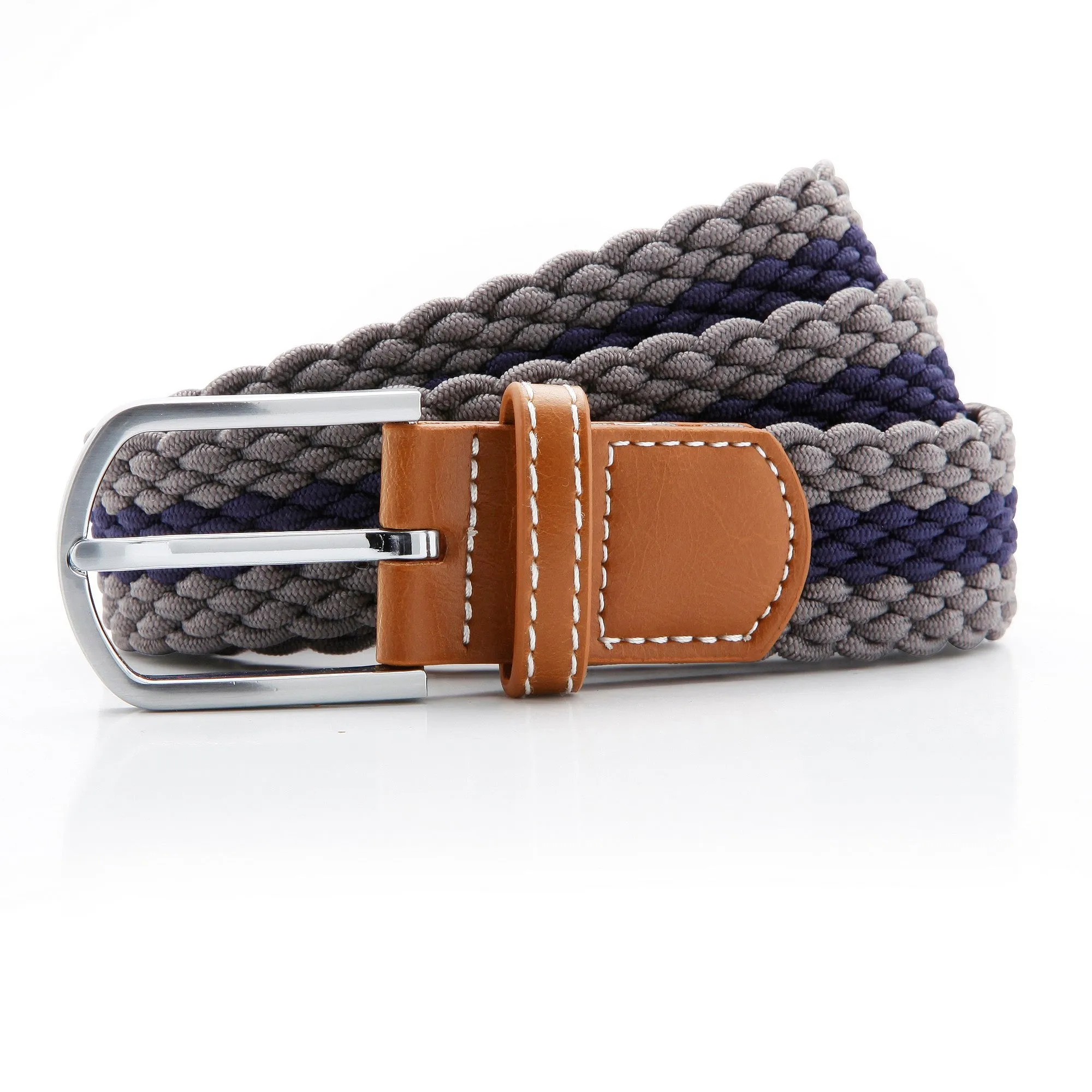 Asquith & Fox Mens Two Colour Stripe Braid Stretch Belt