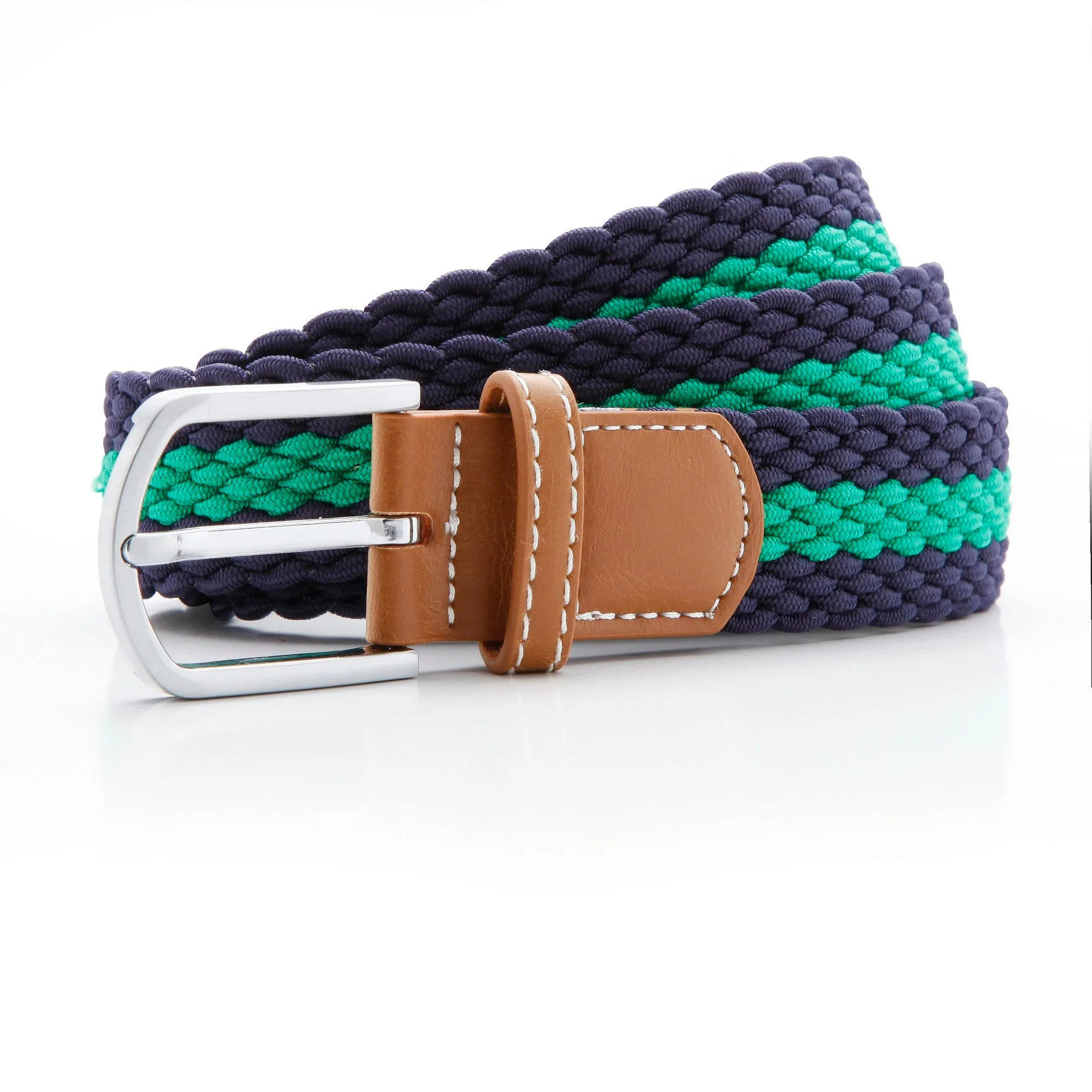 Asquith & Fox Mens Two Colour Stripe Braid Stretch Belt