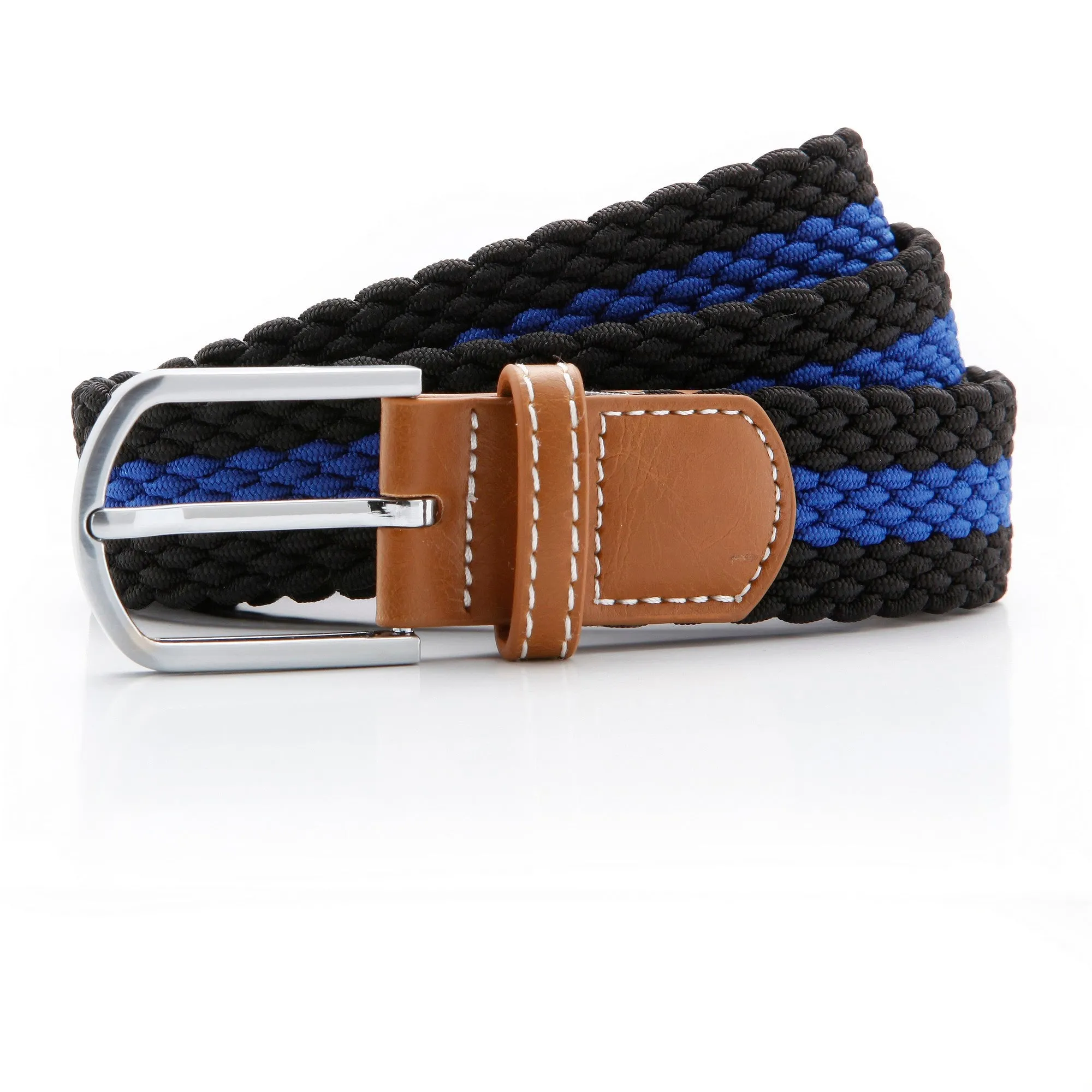 Asquith & Fox Mens Two Colour Stripe Braid Stretch Belt