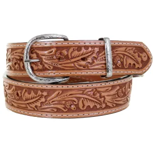 B1058 - Natural Acorn/Oak Leaf Tooled Belt