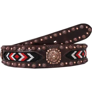 B770 - Brown Vintage Beaded Belt