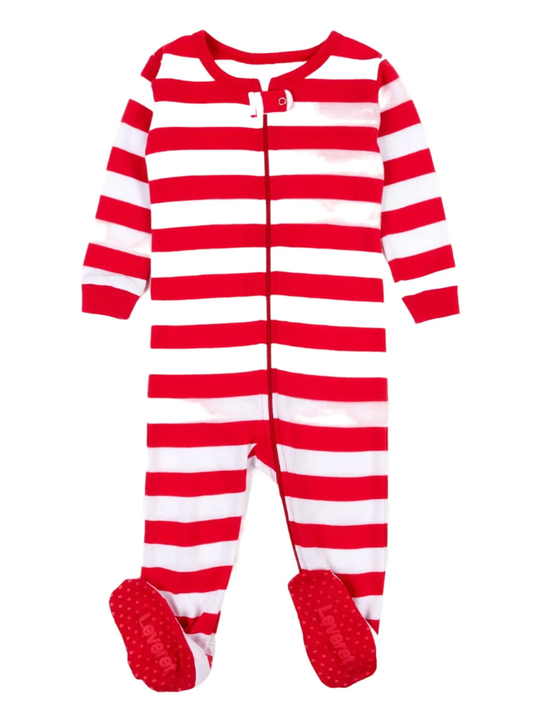 Baby Footed Red Striped Pajamas