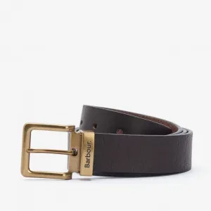 Barbour Men's Blakely Leather Belt in Dark Brown