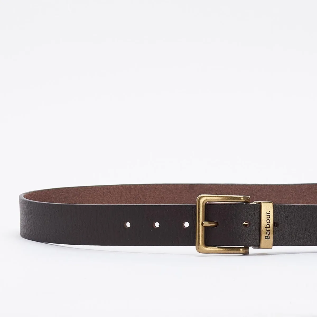 Barbour Men's Blakely Leather Belt in Dark Brown