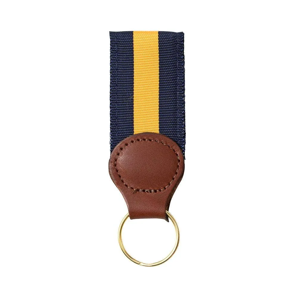 Barrons-Hunter - Navy & Maize Yellow Grosgrain Ribbon Key Fob