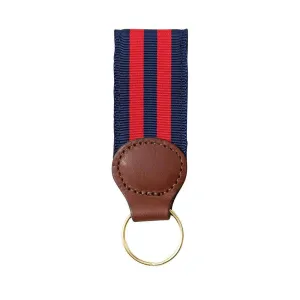 Barrons-Hunter - Navy & Red Grosgrain Ribbon Key Fob