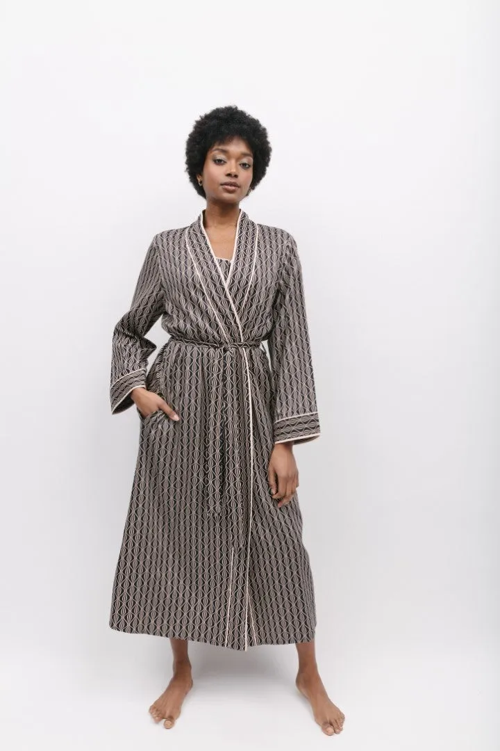 Brixton Black Geo Print Longsleeve Robe