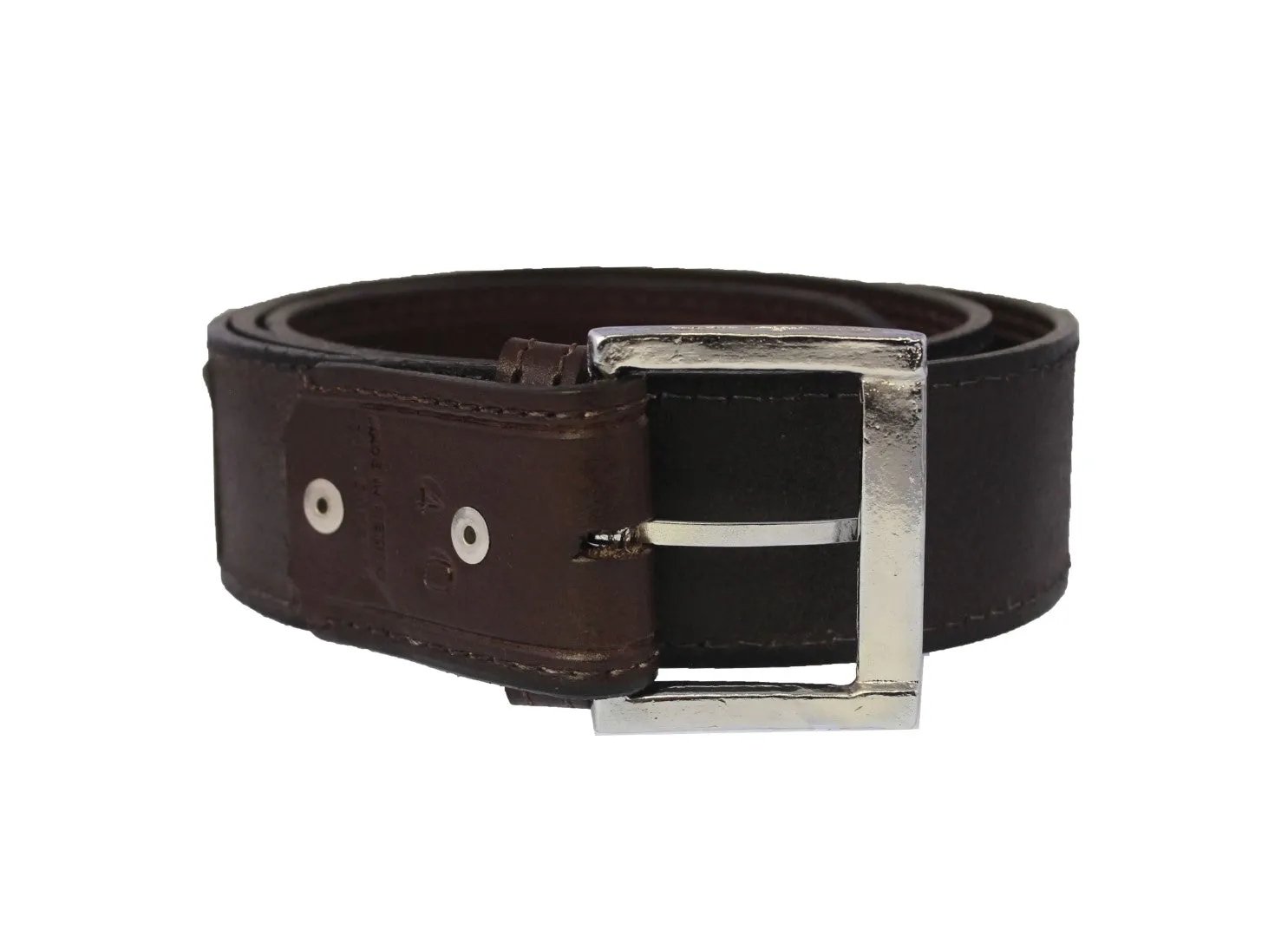 Brown #485 Western Cowboy Belt Wide Leather - Removable Buckle