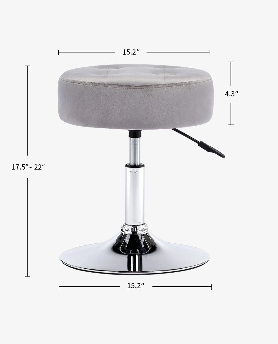 Burbank Portable Tufted Vanity Stool