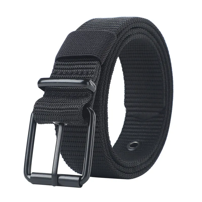 Canvas Belt Unisex Belt Student Youth Military Training 18-Hole Outdoor Jeans Strap