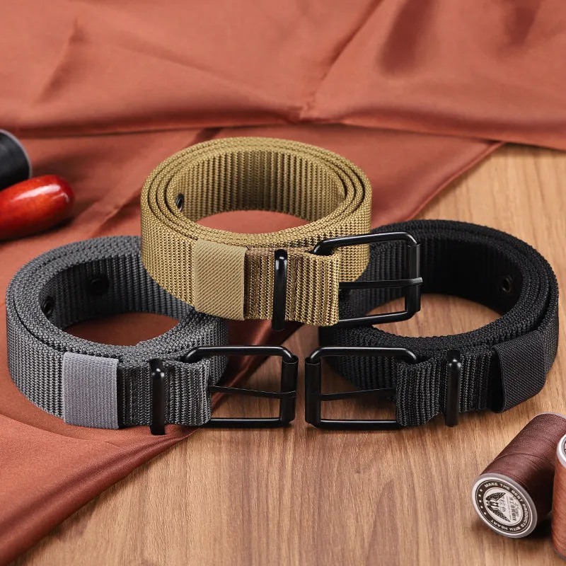 Canvas Belt Unisex Belt Student Youth Military Training 18-Hole Outdoor Jeans Strap