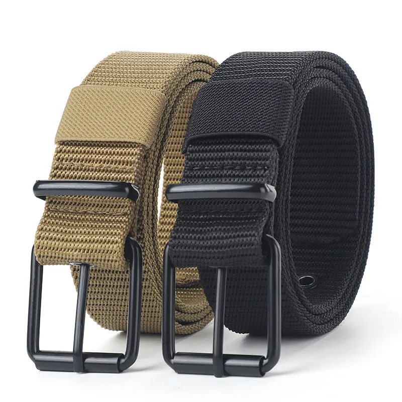 Canvas Belt Unisex Belt Student Youth Military Training 18-Hole Outdoor Jeans Strap