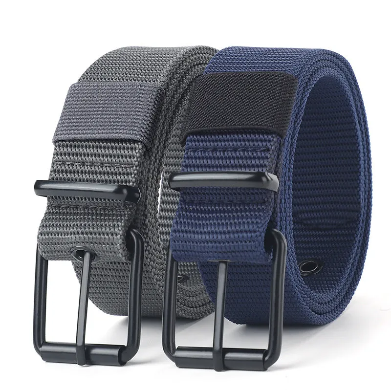 Canvas Belt Unisex Belt Student Youth Military Training 18-Hole Outdoor Jeans Strap