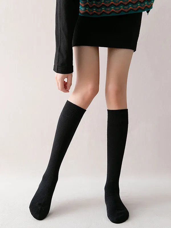 Casual Keep Warm Solid Color Socks Accessories