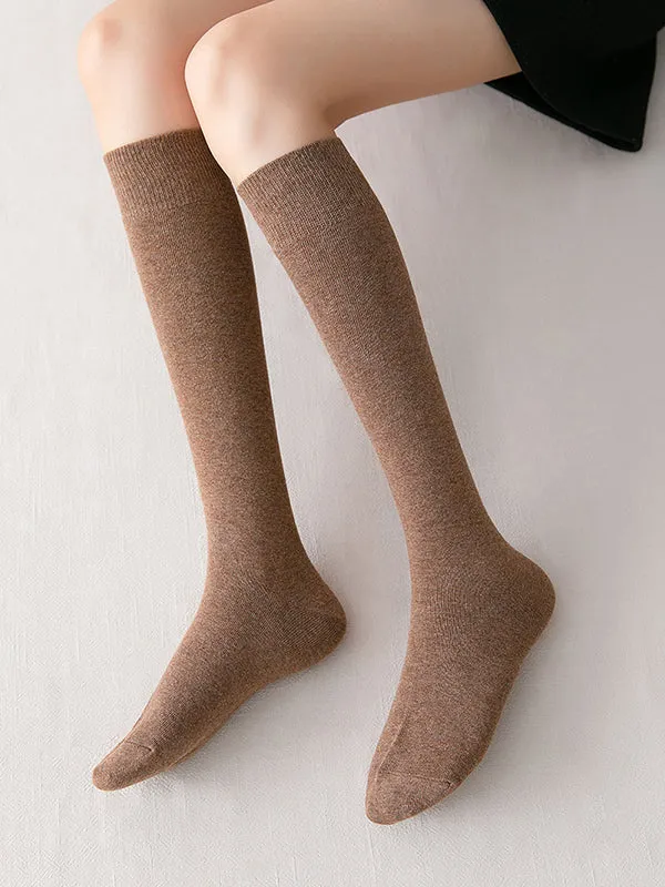 Casual Keep Warm Solid Color Socks Accessories