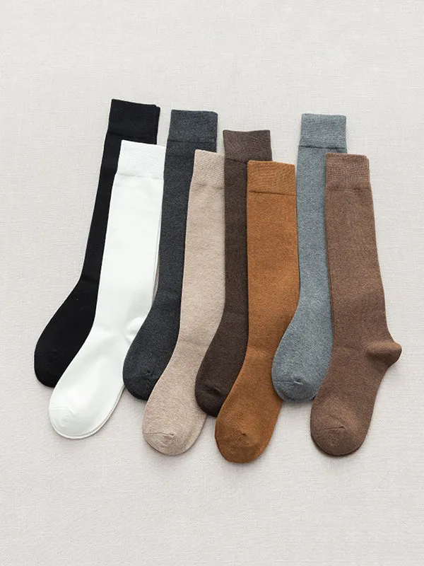 Casual Keep Warm Solid Color Socks Accessories