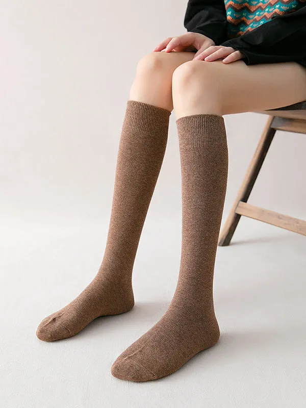 Casual Keep Warm Solid Color Socks Accessories