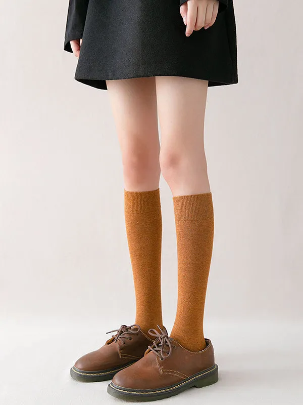 Casual Keep Warm Solid Color Socks Accessories