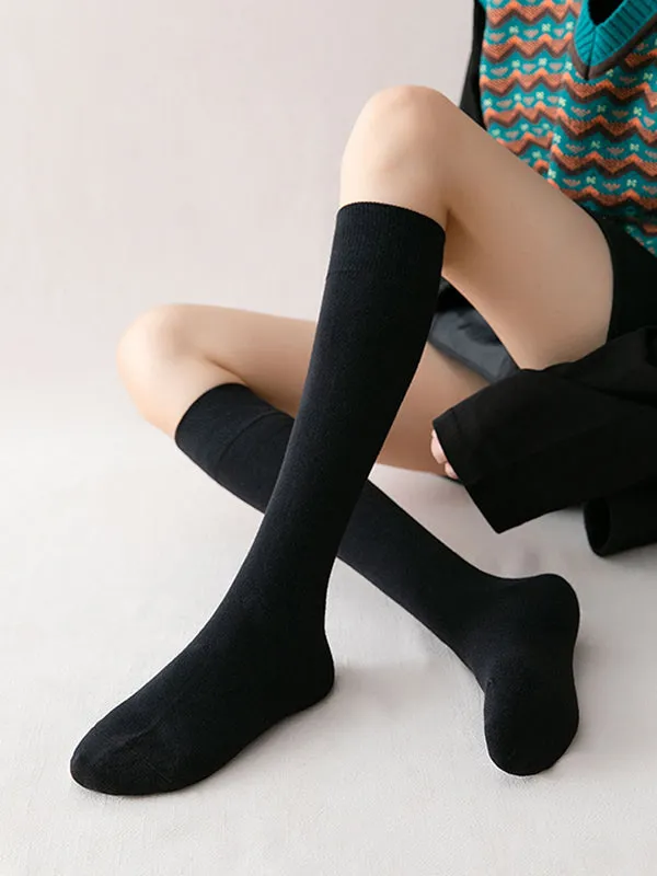 Casual Keep Warm Solid Color Socks Accessories