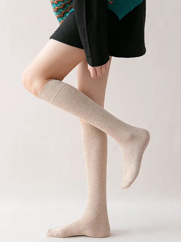 Casual Keep Warm Solid Color Socks Accessories