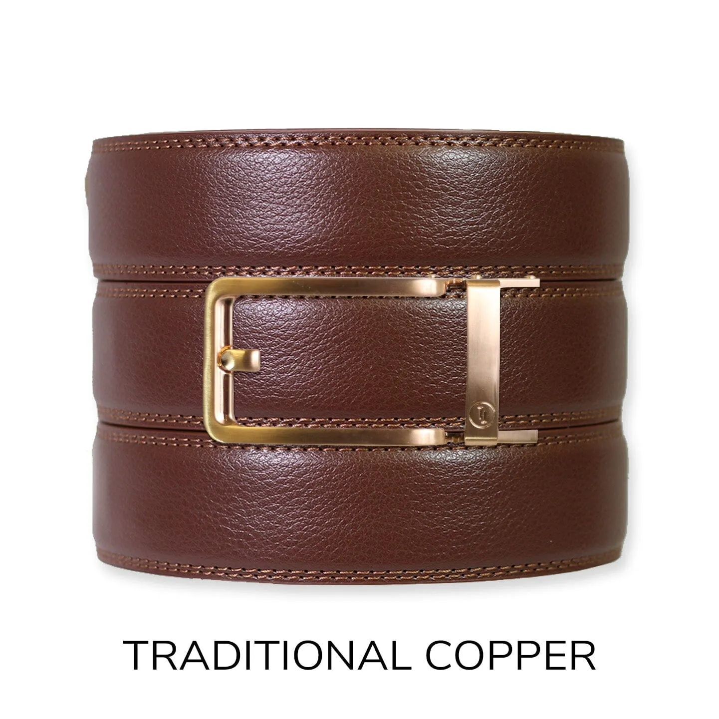 Chestnut Leather Ratchet Belt & Buckle Set