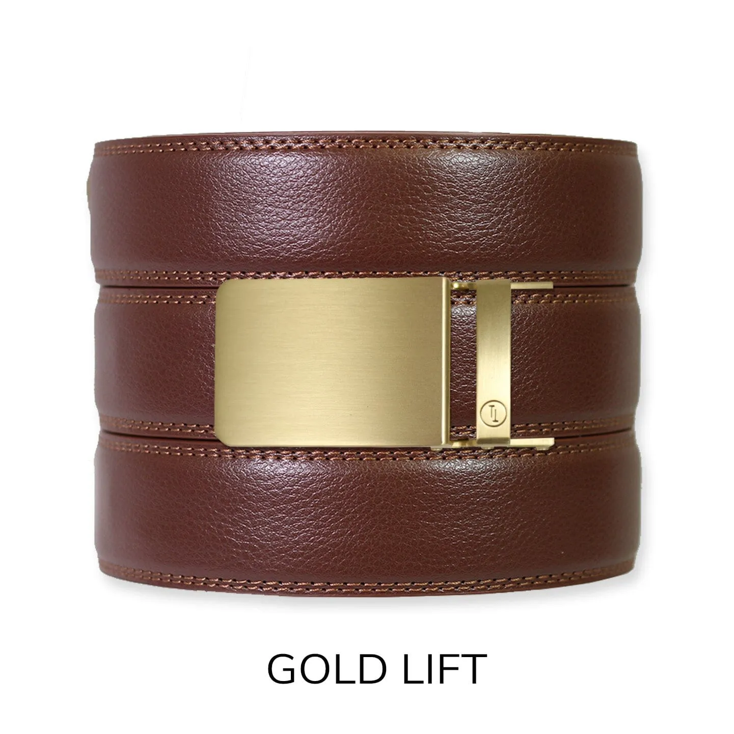 Chestnut Leather Ratchet Belt & Buckle Set