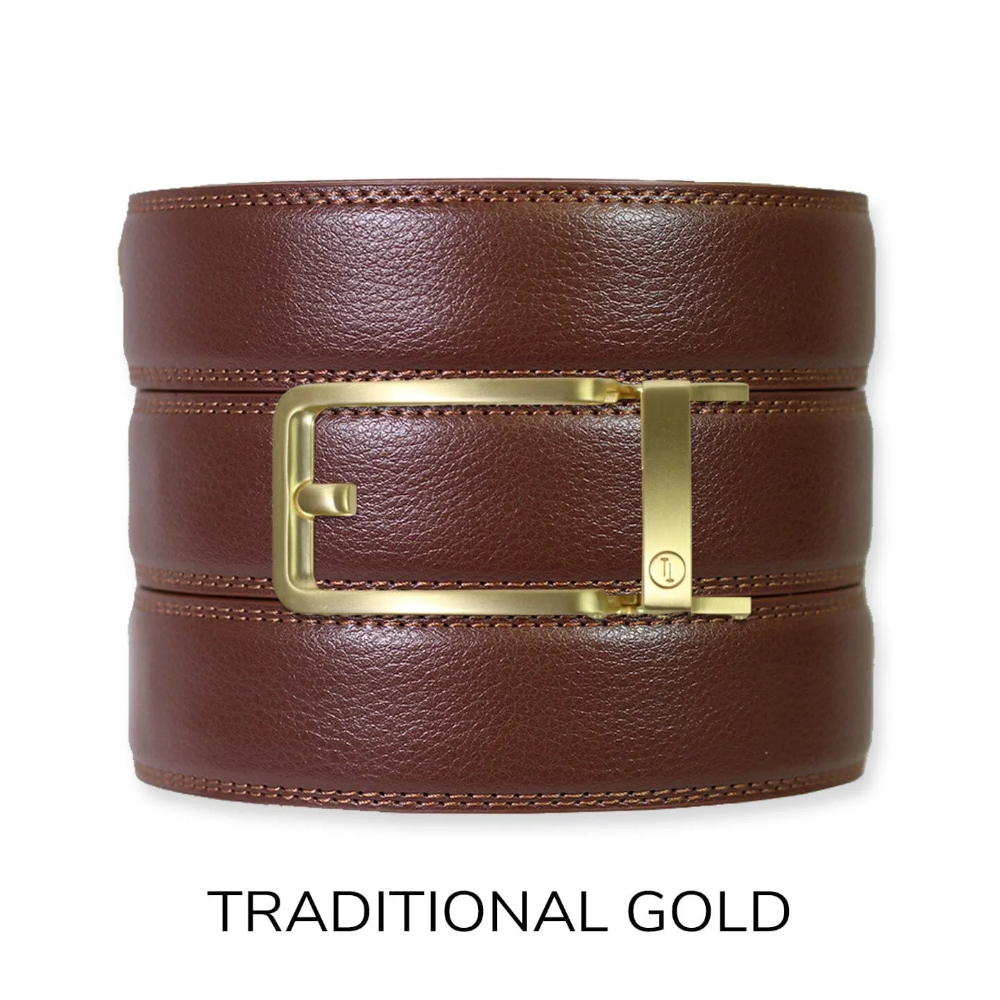 Chestnut Leather Ratchet Belt & Buckle Set