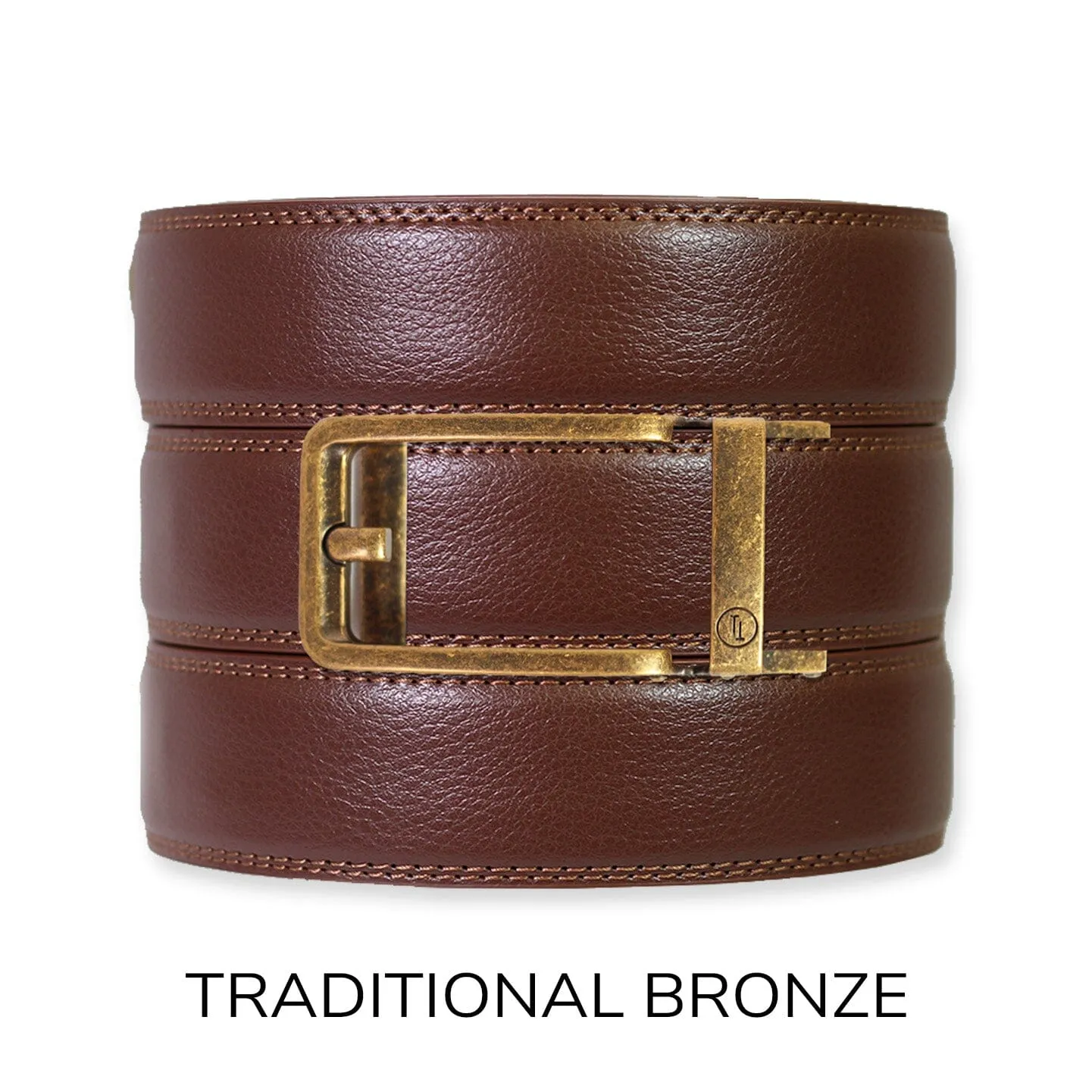 Chestnut Leather Ratchet Belt & Buckle Set