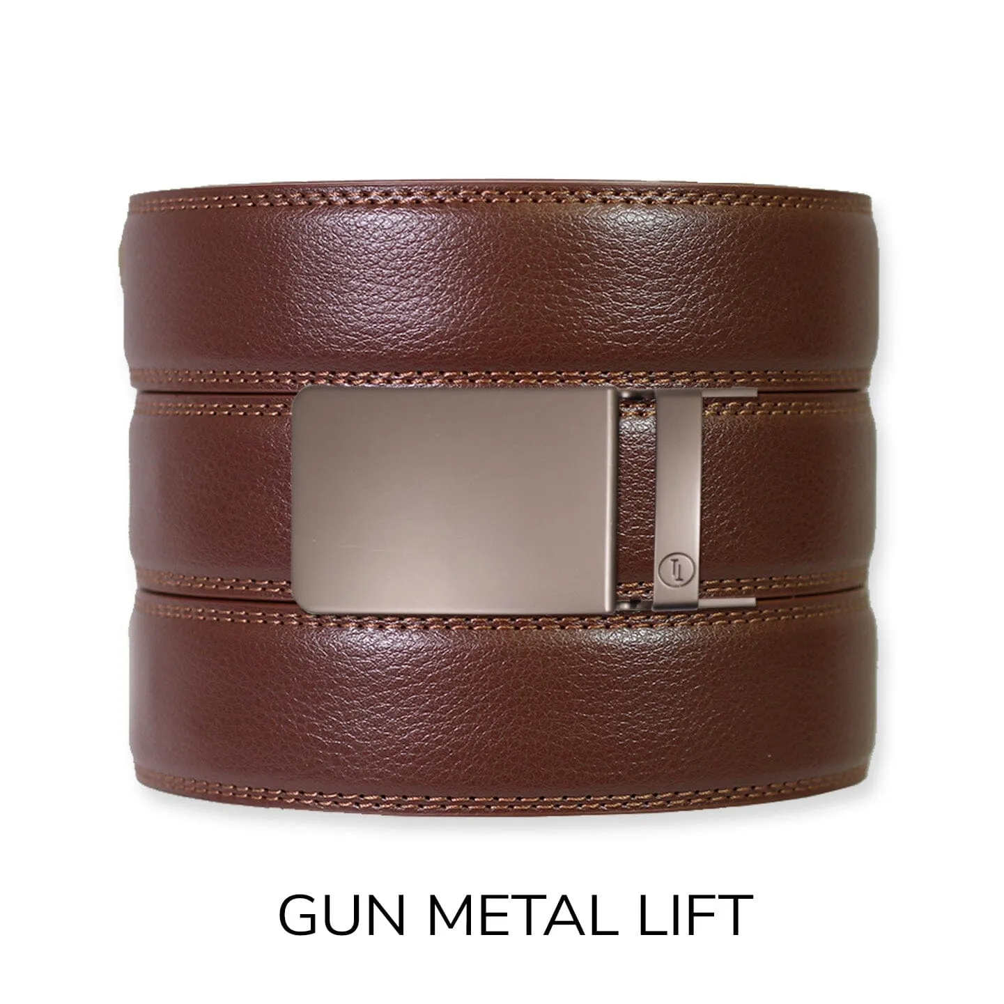 Chestnut Leather Ratchet Belt & Buckle Set