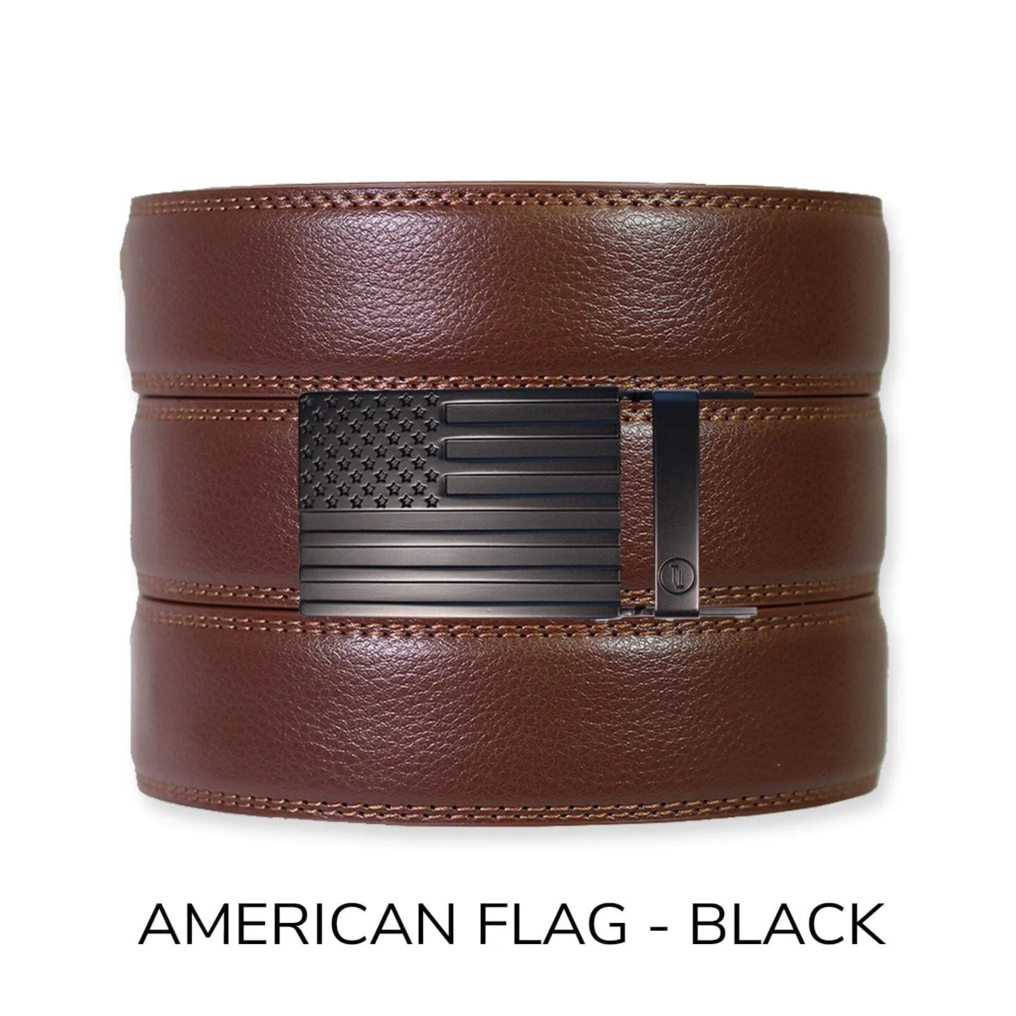 Chestnut Leather Ratchet Belt & Buckle Set