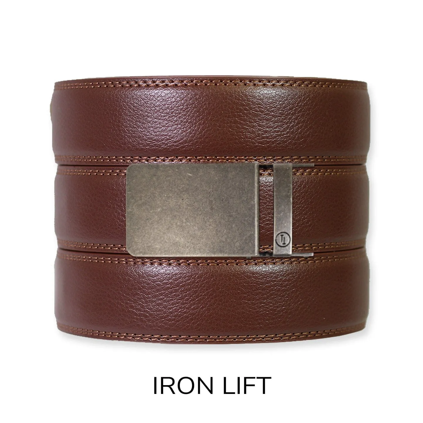 Chestnut Leather Ratchet Belt & Buckle Set