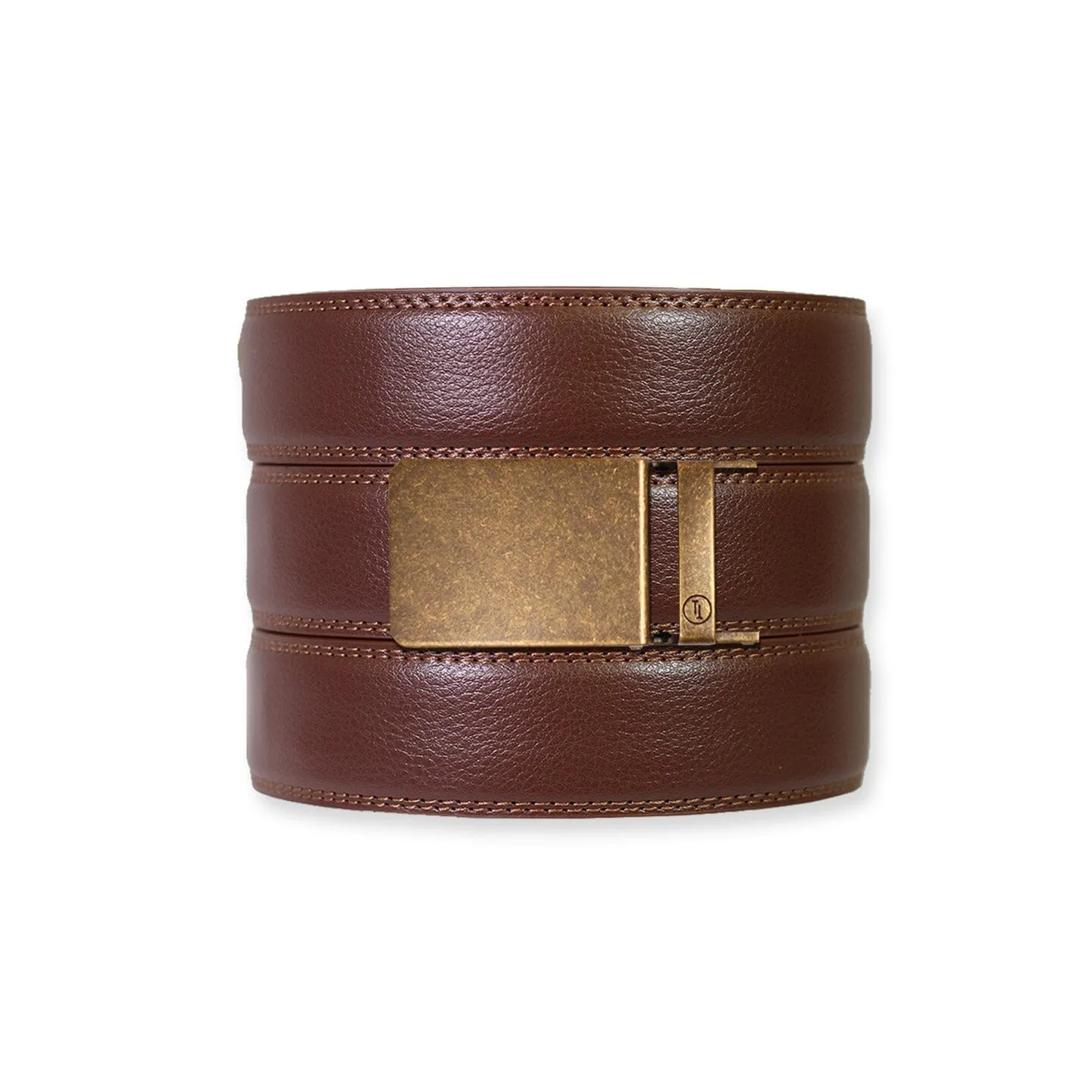 Chestnut Leather Ratchet Belt & Buckle Set