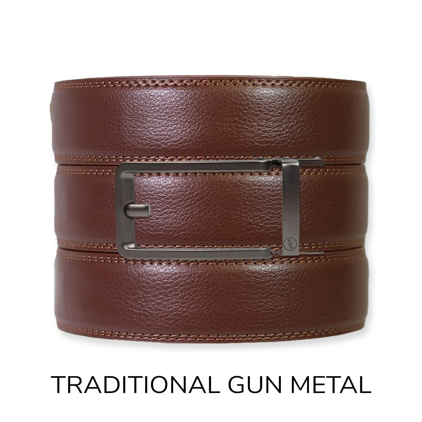 Chestnut Leather Ratchet Belt & Buckle Set