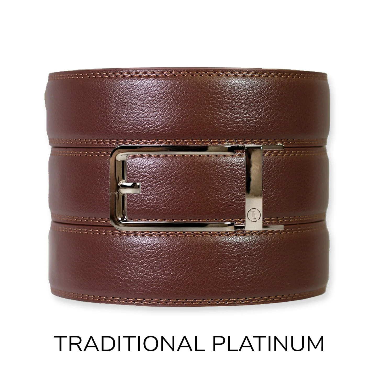 Chestnut Leather Ratchet Belt & Buckle Set