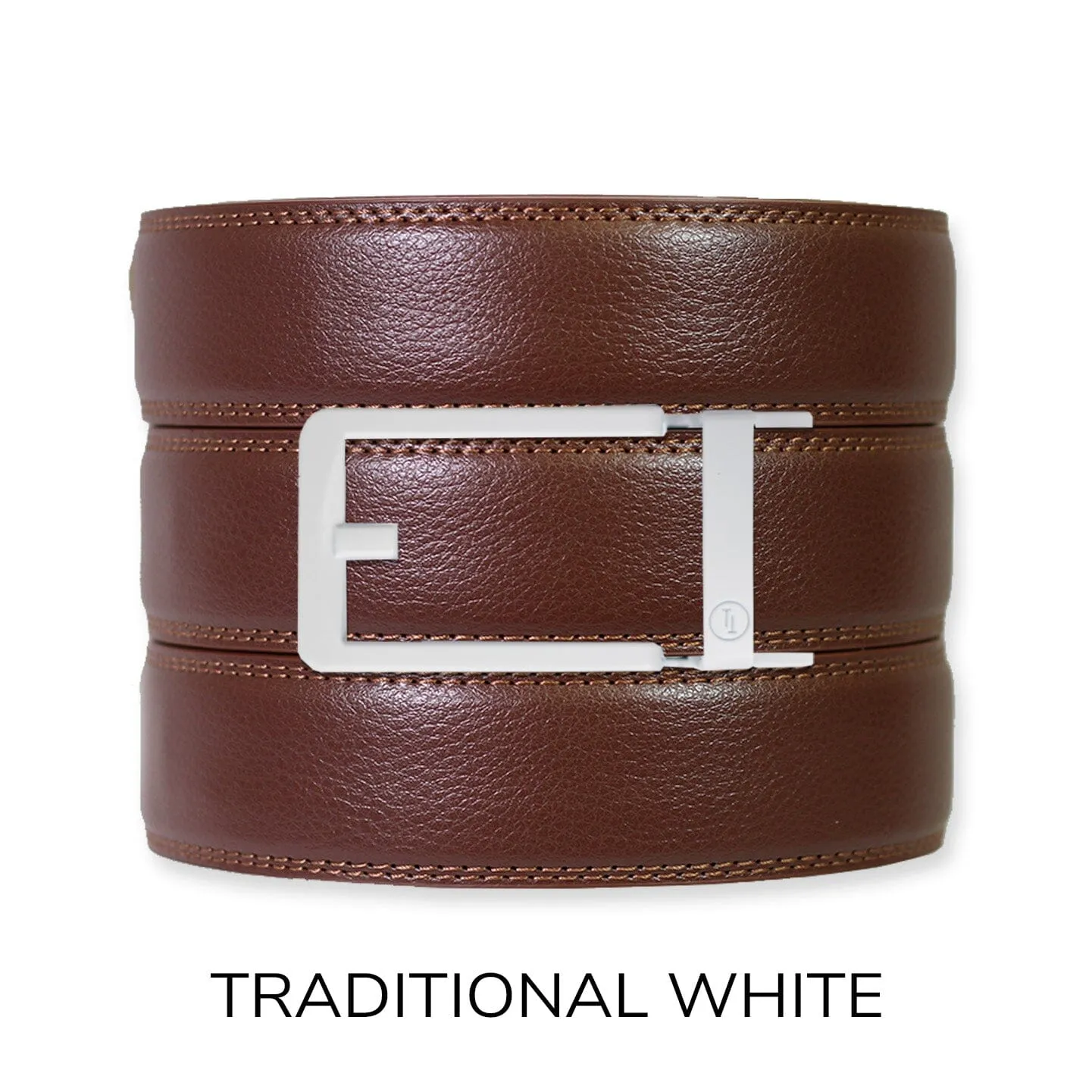 Chestnut Leather Ratchet Belt & Buckle Set