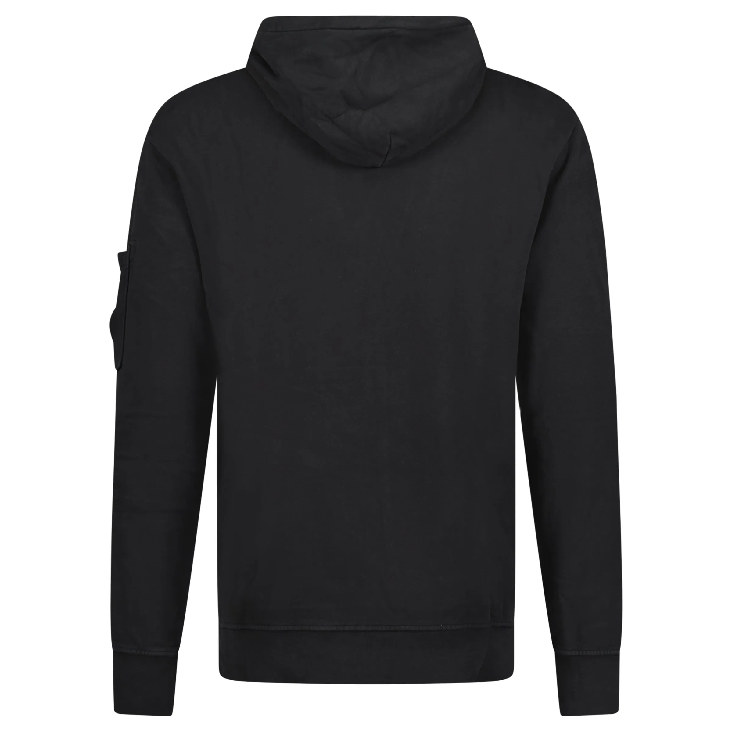 CP COMPANY DIAGONAL RAISED ARM LENS HOODIE BLACK