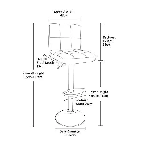 Cream Faux Leather Swivel Bar Stool