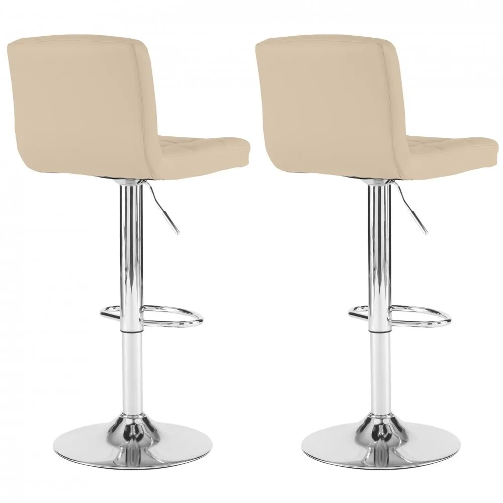 Cream Faux Leather Swivel Bar Stool