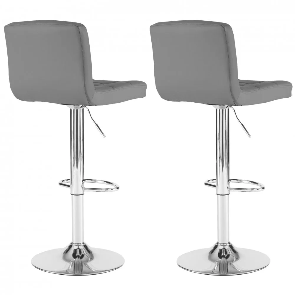 Dark Grey Faux Leather Bar Stools