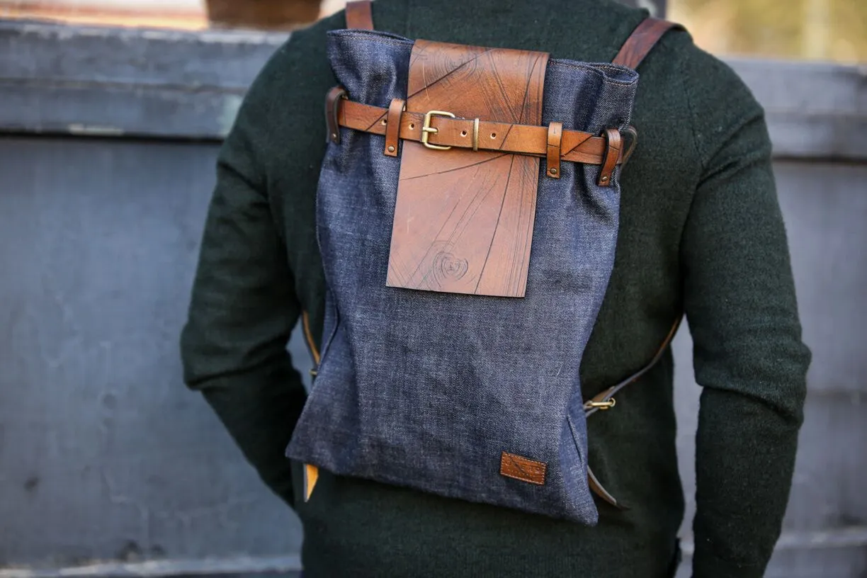 Denim Belted City & Urban Backpack